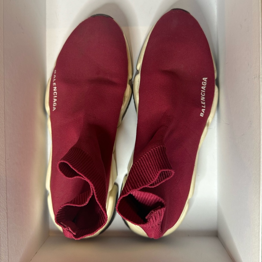 Balenciaga Red Sock Sneakers - Picture 3 of 9